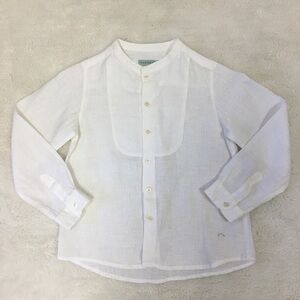Nanos Boys White Button Down Long Sleeve Shirt 6